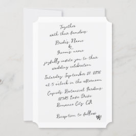 Minimalistisk skripthandskriven typografi Bröllop Inbjudningar