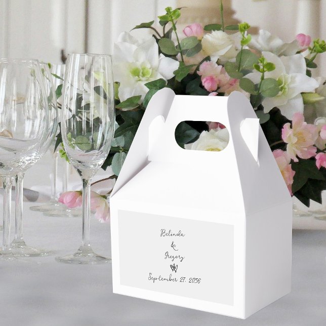 Minimalistisk skripthandskriven typografi Bröllop Presentaskar (Minimalist Script Hand Written Typography Wedding Favor Box)