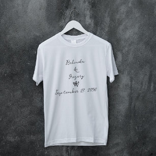 Minimalistisk skripthandskriven typografi Bröllop T Shirt