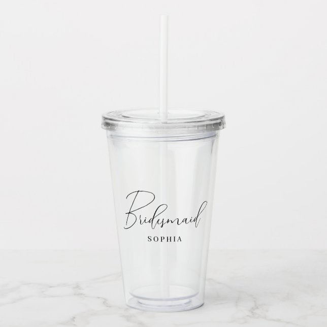Minimalistisk skriptkalligrafi, Bridesmaid Gift Take Away Mugg (Framsida)