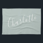 Minimalistisk skriptPersonlig Namn | Dusty Blue Kökshandduk<br><div class="desc">Minimalistisk skripttypografi Namn i Dusty Blue Kitchen Towel</div>