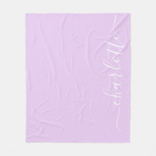 Minimalistisk skriptPersonlig Namn i Lavender Fleecefilt