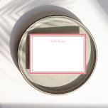 Minimalistisk skriptRosa två Gräns Monogram Anteckningskort<br><div class="desc">Skriva ner meddelandet eller anteckningar på det här minimalistiska elegant-tittar anteckningskortet för rosa med ett serif-teckensnittsmonogram och ett skriptbokstäver av ditt namn med tjockt och tunt gräns. Anpassa det med initialerna.</div>