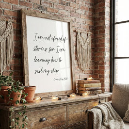 Minimalistisk skriptstorm citat Louisa May Alcott Poster