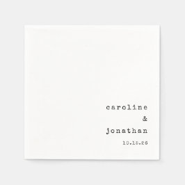 Minimalistisk skrivmaskin Anpassade Par Namn Bröll Pappersservett