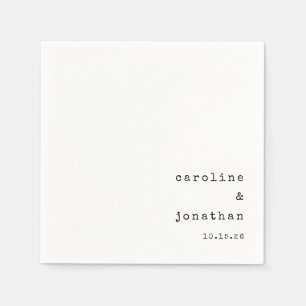 Minimalistisk skrivmaskin Anpassade Par Namn Bröll Pappersservett