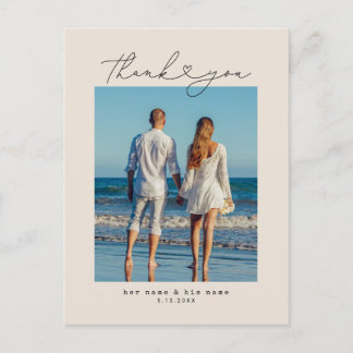 Minimalistisk skrivmaskin av typen Heart Bröllop Vykort