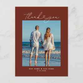 Minimalistisk skrivmaskin av typen Heart Bröllop Vykort