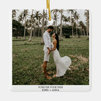 Minimalistisk skrivmaskin Bröllop-foto Julgransprydnad Keramik