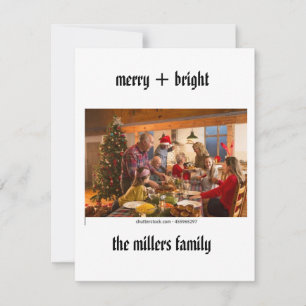Minimalistisk skrivmaskin God jul med foto Anteckningskort