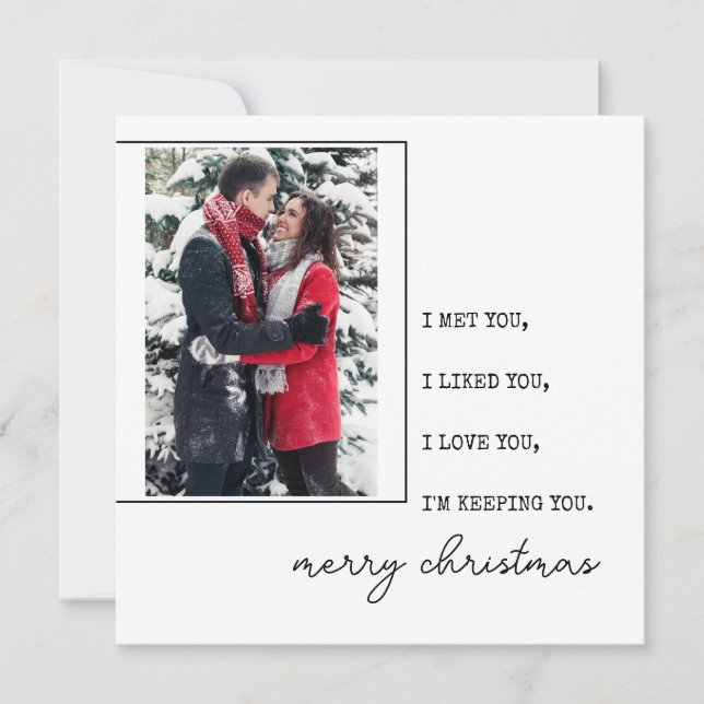 Minimalistisk skrivmaskin | God jul med foto Julkort (Framsida)