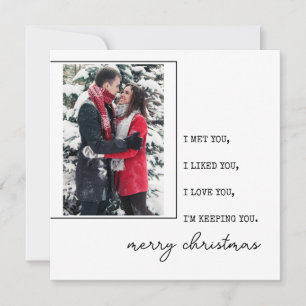 Minimalistisk skrivmaskin God jul med foto Julkort