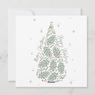 Minimalistisk skrivmaskin God jul med foto Julkort