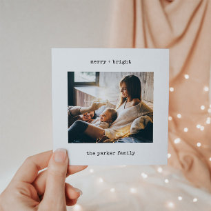 Minimalistisk skrivmaskin God jul med foto Julkort