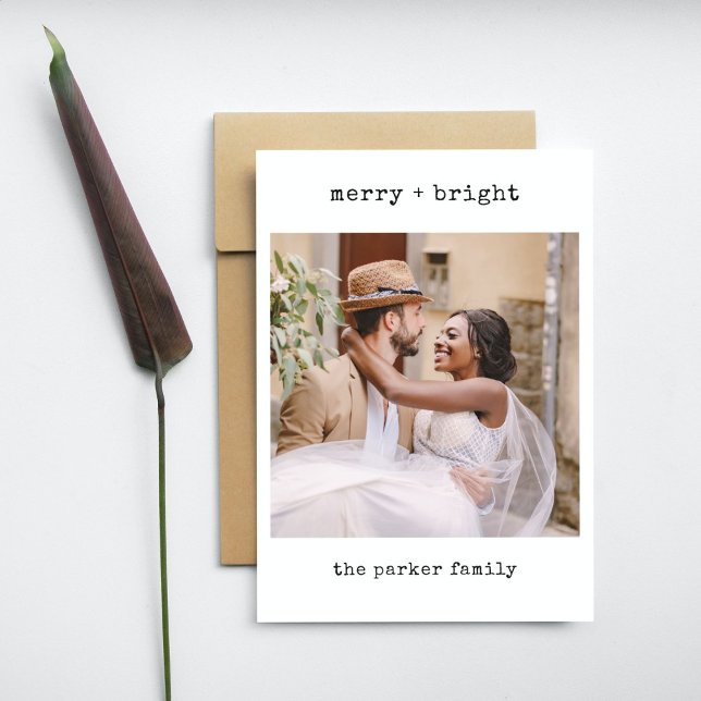 Minimalistisk skrivmaskin | God jul med foto Julkort (Skapare uppladdad)