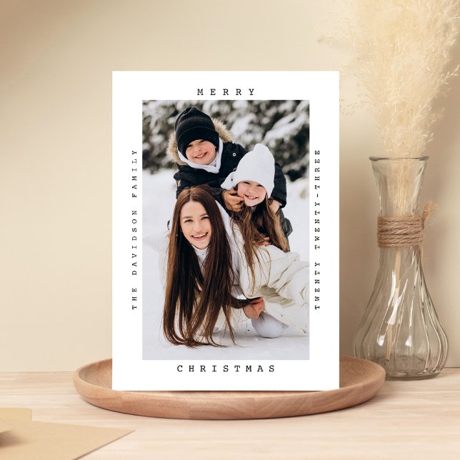 Minimalistisk skrivmaskin - God jul One Photo Julkort (Skapare uppladdad)