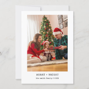 Minimalistisk skrivmaskin God jul Simple Photo Julkort