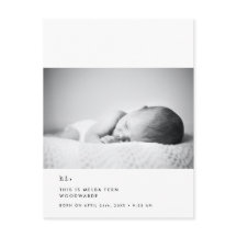 Minimalistisk skrivmaskin Hej ny bebis foto