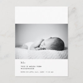 Minimalistisk skrivmaskin Hi nyfödd bebis-foto Vykort