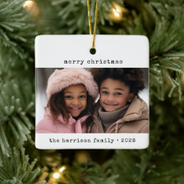 Minimalistisk skrivmaskin jul julgransprydnad keramik