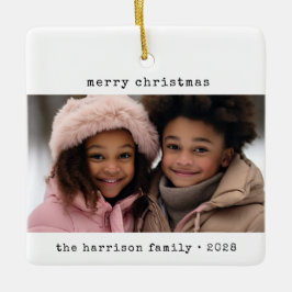 Minimalistisk skrivmaskin jul julgransprydnad keramik