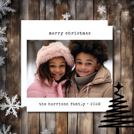 Minimalistisk skrivmaskin jul julkort