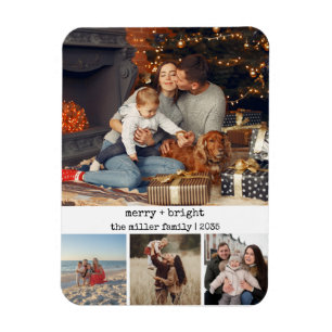 Minimalistisk skrivmaskin - julfoto magnet