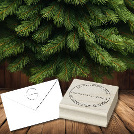 Minimalistisk skrivmaskin Juli Wood Art Frimärke Stämpel