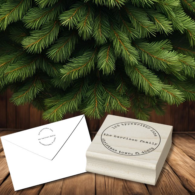 Minimalistisk skrivmaskin Juli Wood Art Frimärke Stämpel (Skapare uppladdad)