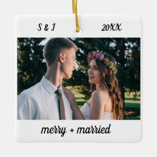 Minimalistisk skrivmaskin | Merry and Married Phot Julgransprydnad Keramik