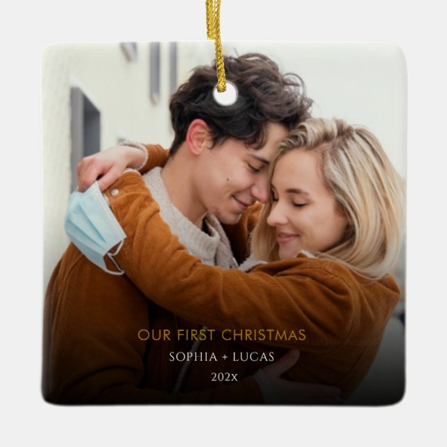 Minimalistisk skrivmaskin | Merry and Married Phot Julgransprydnad Keramik (Framsida)