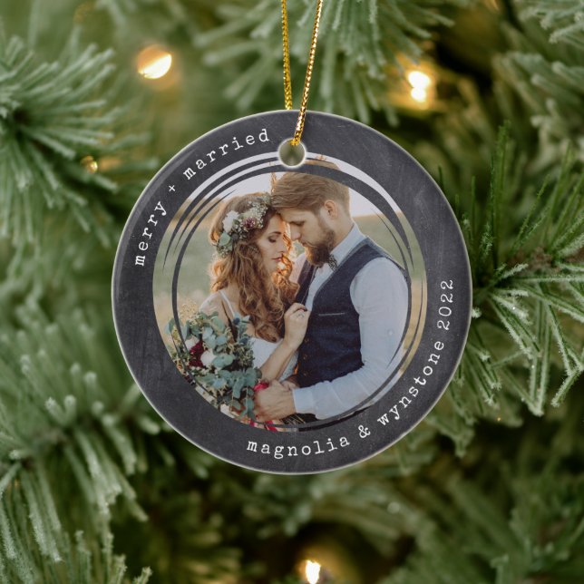 Minimalistisk skrivmaskin | Merry and Married Phot Julgransprydnad Keramik (Träd)