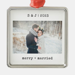 Minimalistisk skrivmaskin | Merry and Married Phot Julgransprydnad Metall