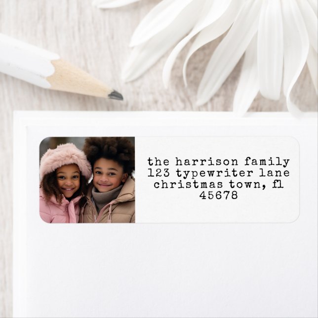 Minimalistisk skrivmaskin-Returadress Returadress Etikett (Insitu)