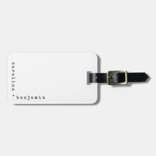 Minimalistisk skrivmaskin Typography Corner Namn Bagagebricka
