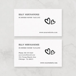 Minimalistisk skrivmaskin Typography Heart Logotyp Visitkort