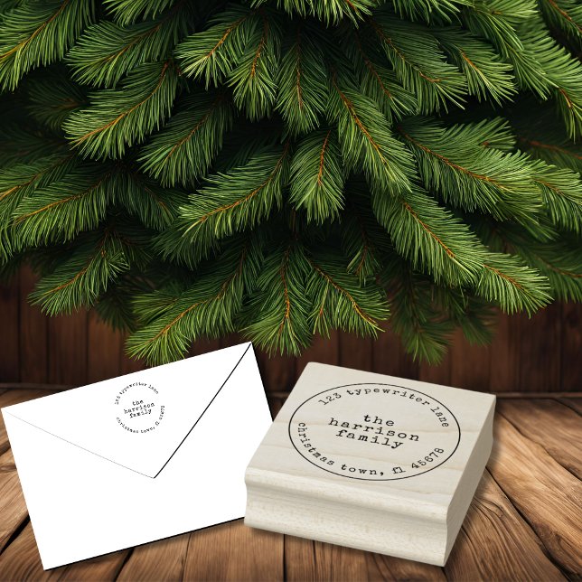 Minimalistisk skrivmaskin Wood Art Frimärke Stämpel (Skapare uppladdad)