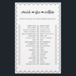 Minimalistisk skulle hon hellre se att möhippan sp flygblad<br><div class="desc">Designat att samordna med vår Scalloped Gräns Collection, så skulle hon hellre se att möhippan har en klassisk utformning med en unik twist - det skalopade gräns är av ett slag och kommer säkerligen att tillföra detta spel en liten återkänsla. Om du vill fånga din gästs uppmärksamhet med den här...</div>