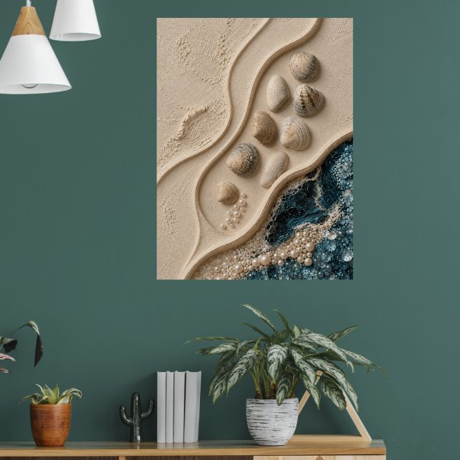 Minimalistisk Skulptural Gipsrelief Väggkonst –  (Vardagsrum 1)