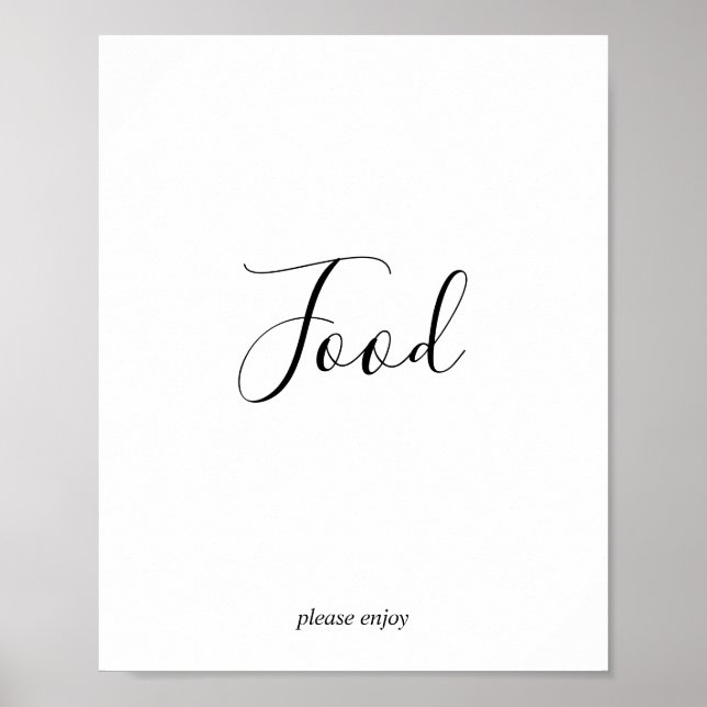 Minimalistisk skylt för matbord på baby shower (Framsidan)