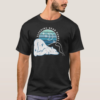 Minimalistisk Sleeping Bear Dunes Retro Solnedgång T Shirt