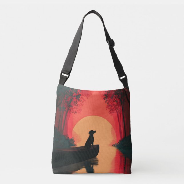 Minimalistisk slimmad Black Labrador Hund Axelväska (Framsida)