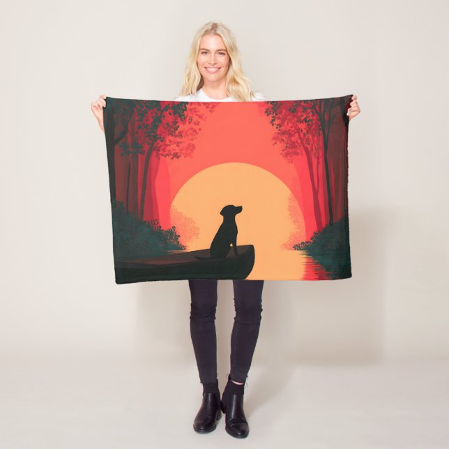 Minimalistisk slimmad Black Labrador Hund Fleecefilt (På plats)