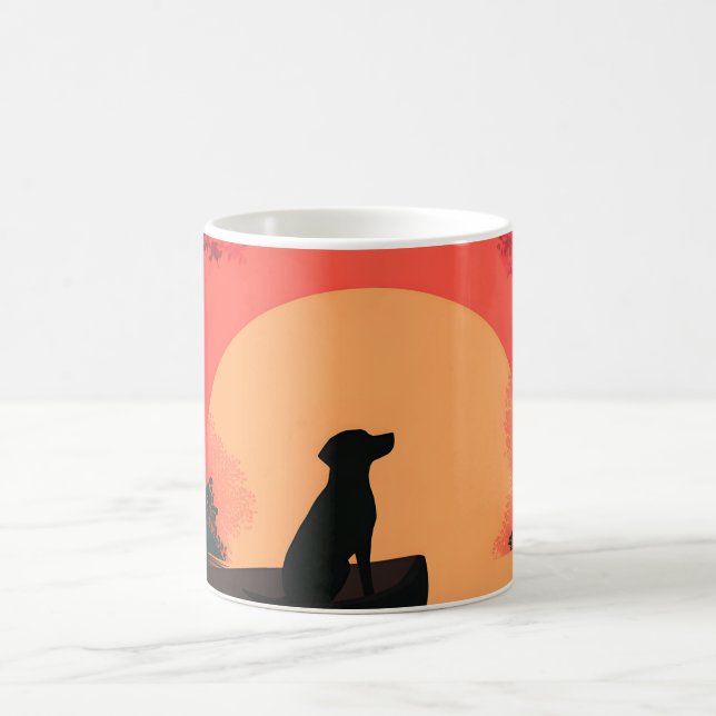 Minimalistisk slimmad Black Labrador Hund Kaffemugg (Center)