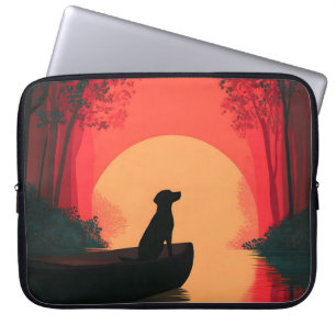 Minimalistisk slimmad Black Labrador Hund Laptop Fodral