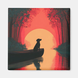 Minimalistisk slimmad Black Labrador Hund Magnet