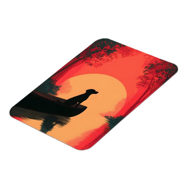 Minimalistisk slimmad Black Labrador Hund Magnet (Vänstra Sidan)