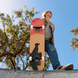Minimalistisk slimmad Black Labrador Hund Mini Skateboard Bräda 18,5 Cm