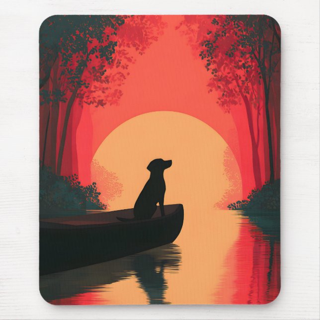 Minimalistisk slimmad Black Labrador Hund Musmatta (Framsidan)