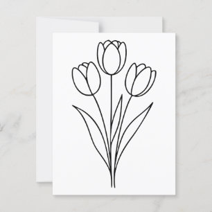 Minimalistisk slitbanekonst i Tulip Vår Vykort